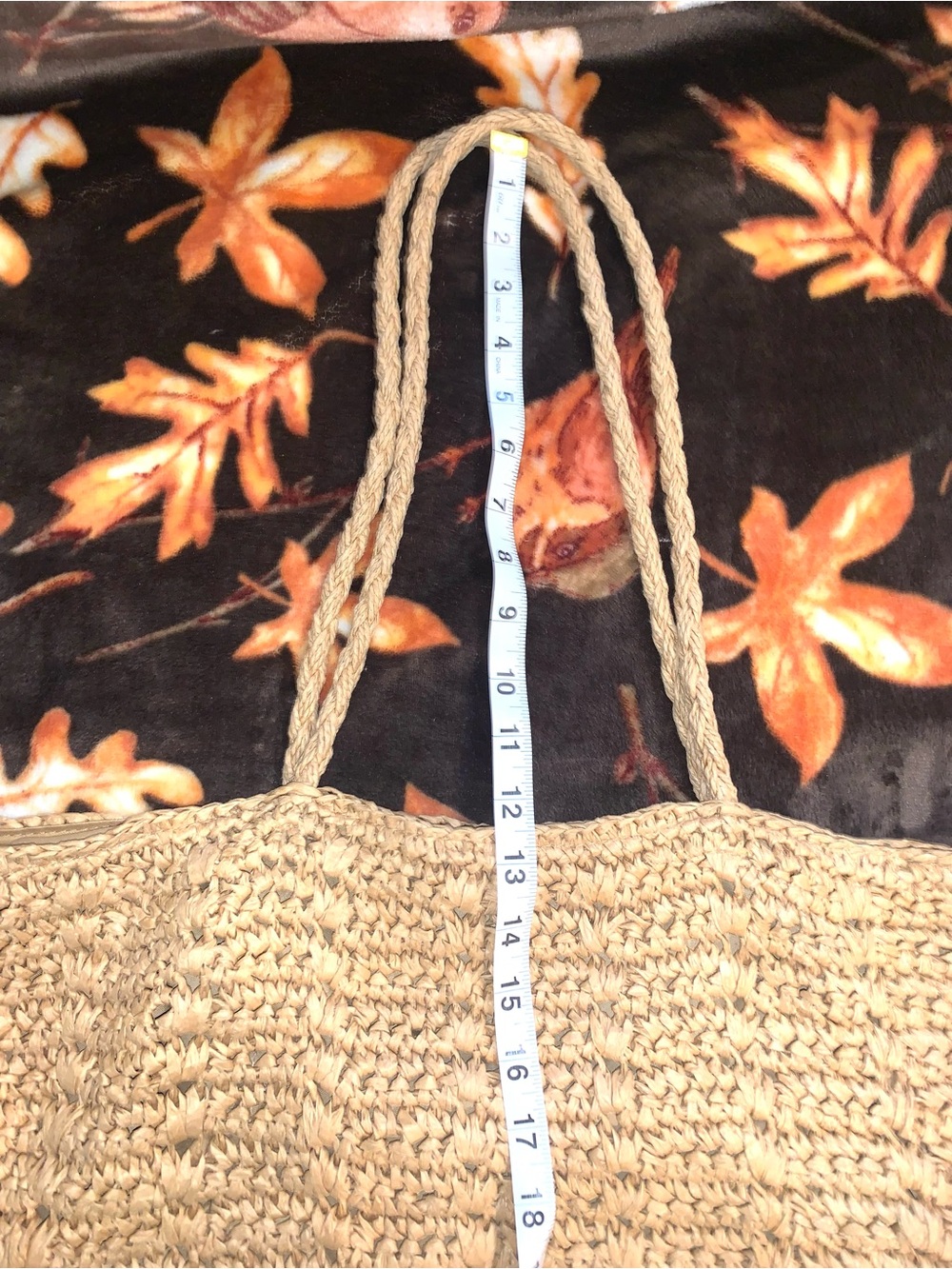 Boho Slouchy extra large Woven Straw beach bag tote tan - Picture 4 of 11